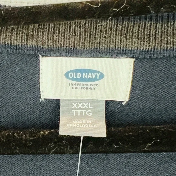 Old Navy Men's Navy Blue V-Neck Long Sleeve Lightweight Cotton Sweater XXXL - Picture 2 of 8